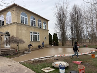 Pouring a residential driveway